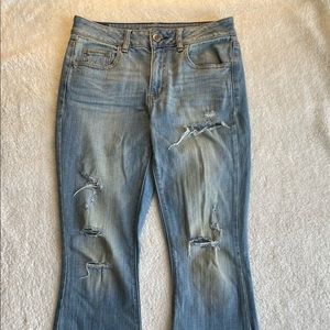 American Eagle flare jeans.